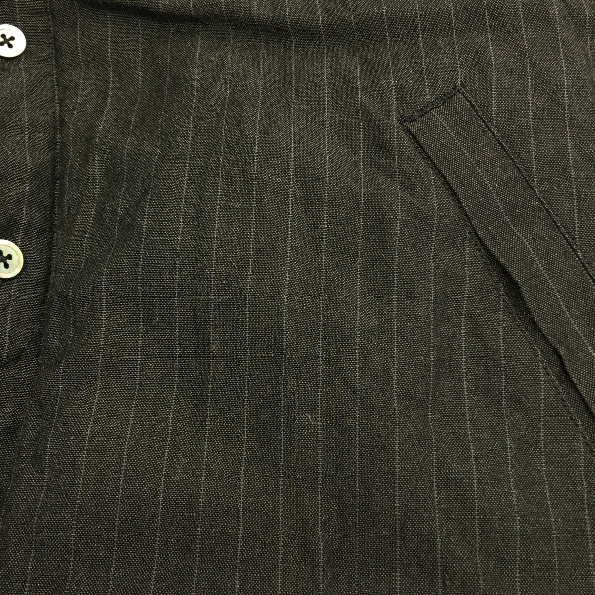 MAINU / マイヌ ストライプ バンドカラー シャツ ジャケット