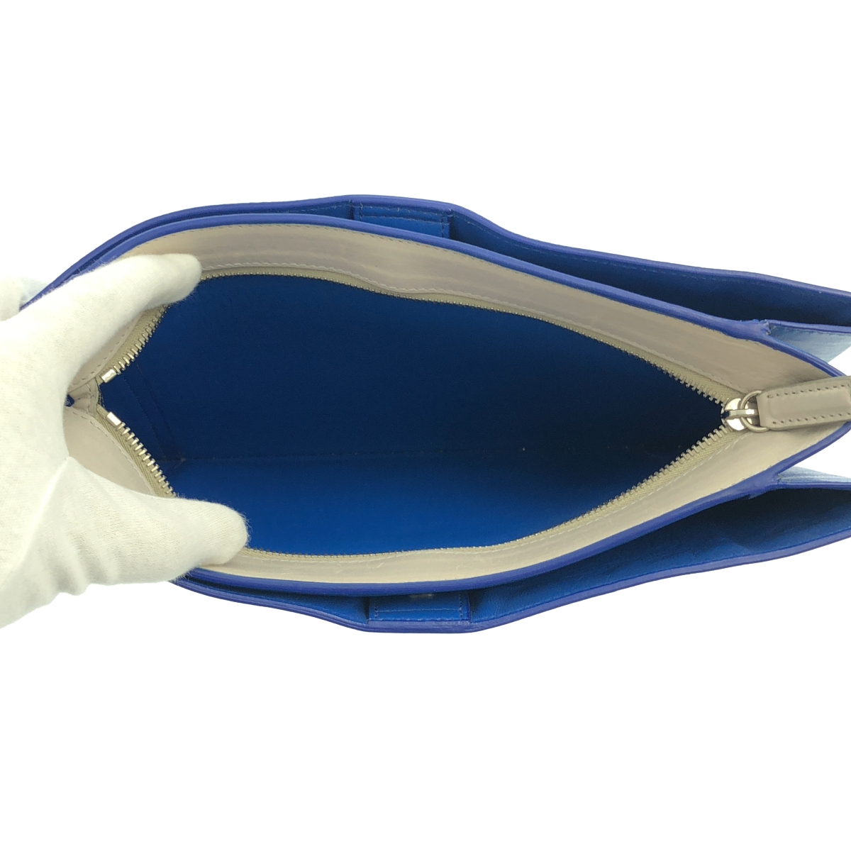 JIL SANDER / ジルサンダー バイカラー レザー クラッチバッグ