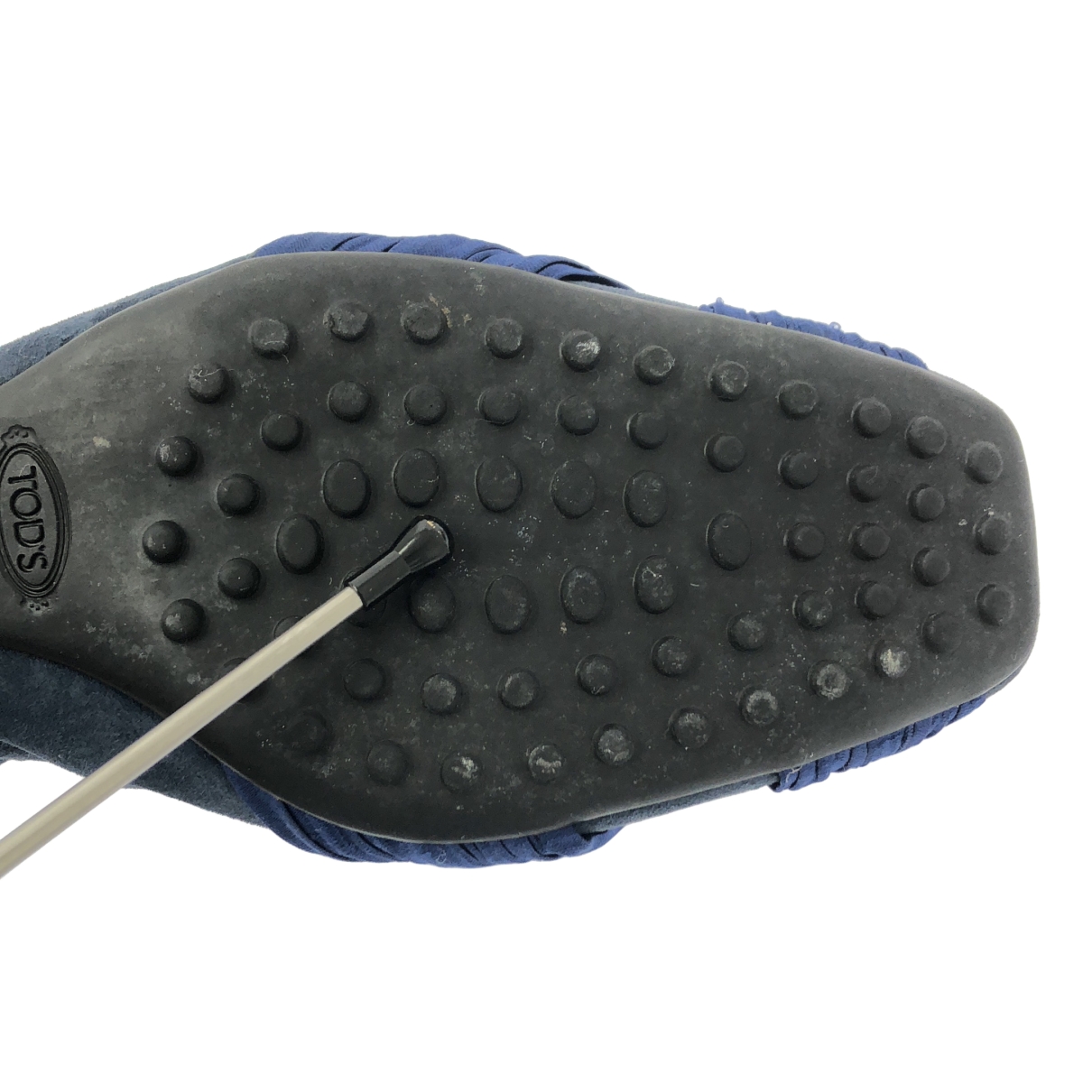 TOD'S / トッズ スエード レザー ビジュー装飾 リボン ワンポイントロゴ バレエシューズ