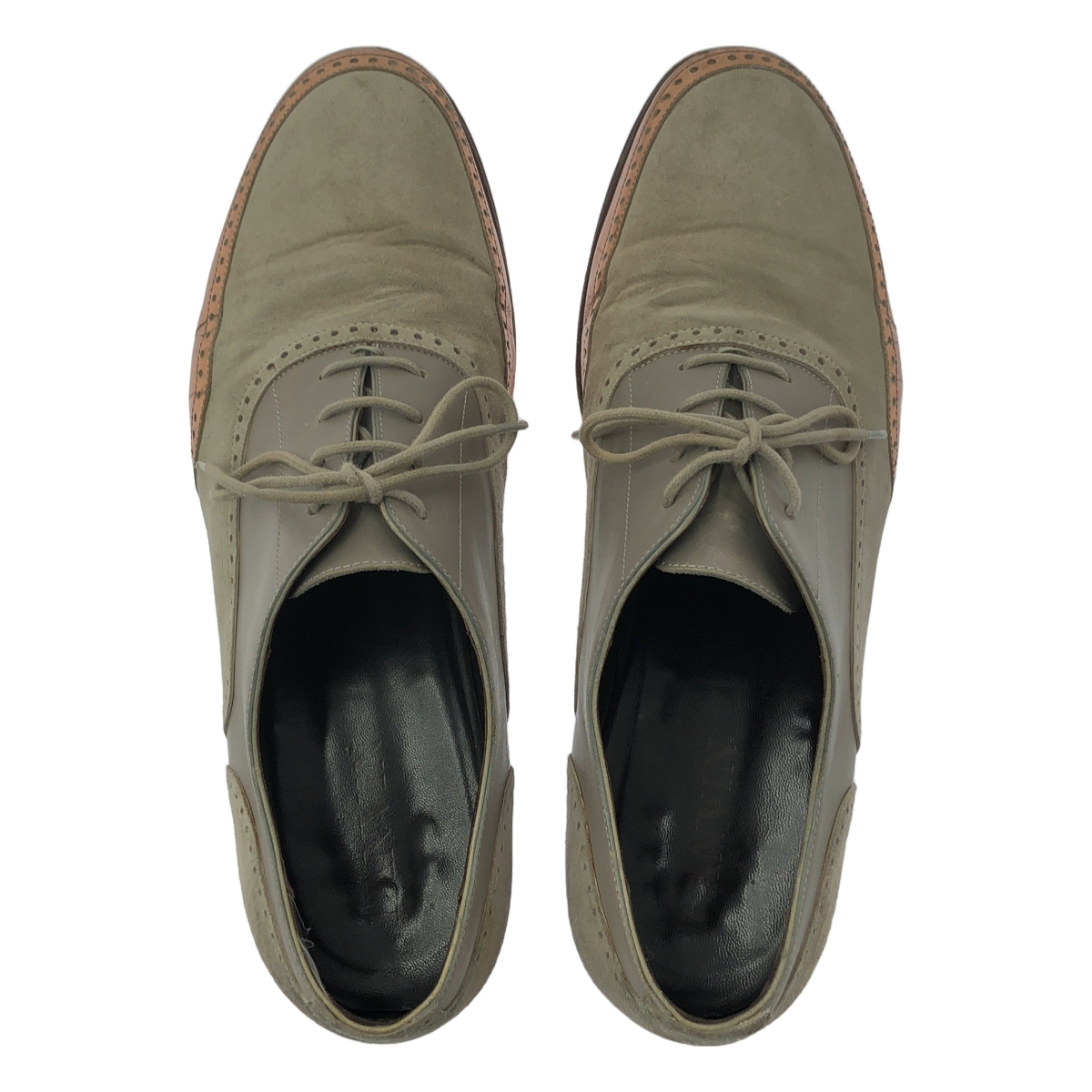 LANVIN / ランバン レザー スエード切替 レースアップ ドレスシューズ