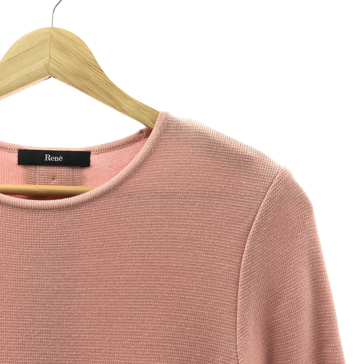 Rene / ルネ ウール バックフリル ボタン クルーネックワンピース