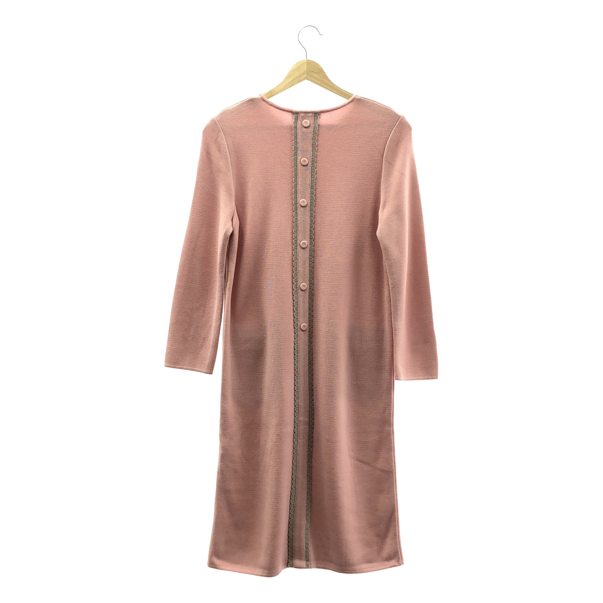 Rene / ルネ ウール バックフリル ボタン クルーネックワンピース