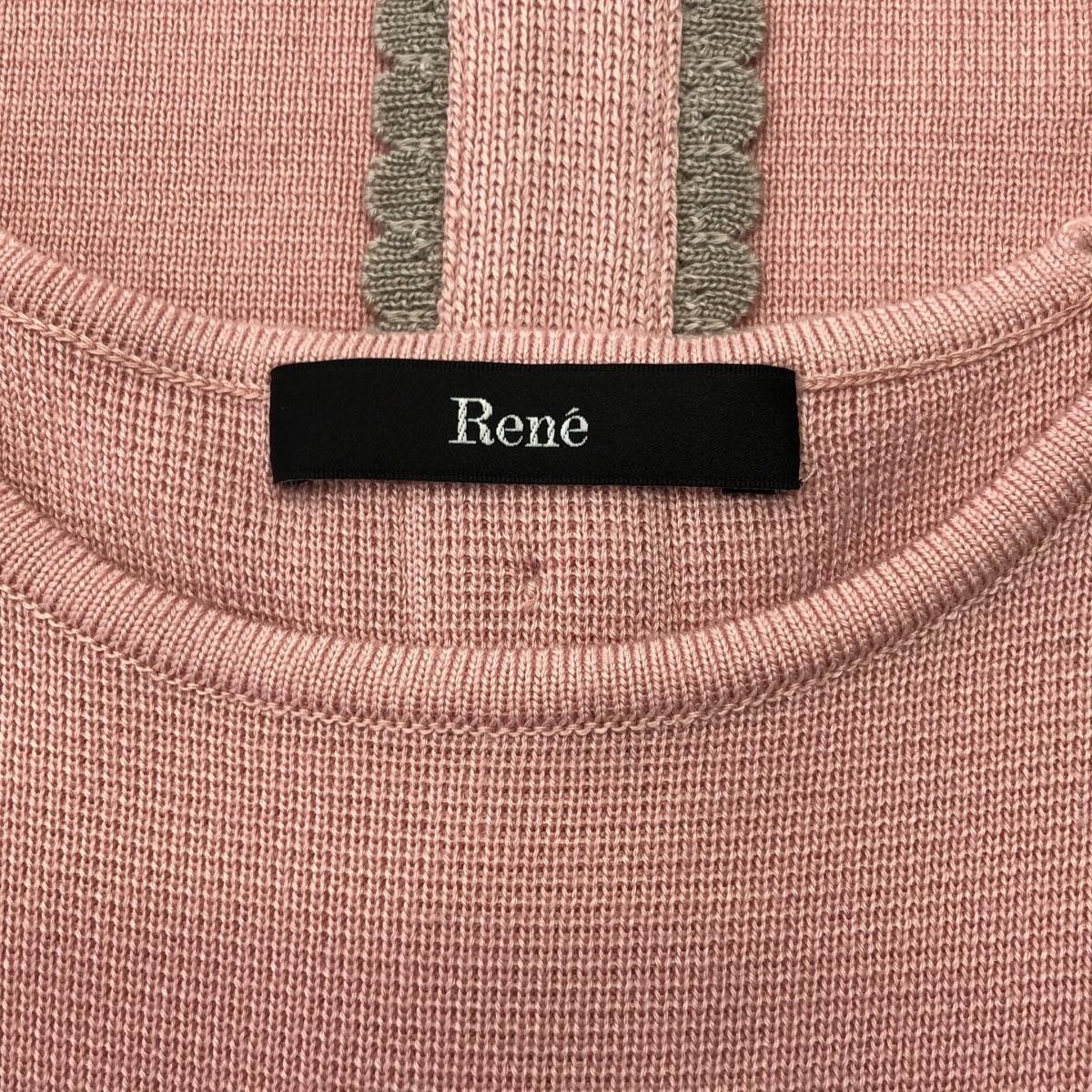 Rene / ルネ ウール バックフリル ボタン クルーネックワンピース