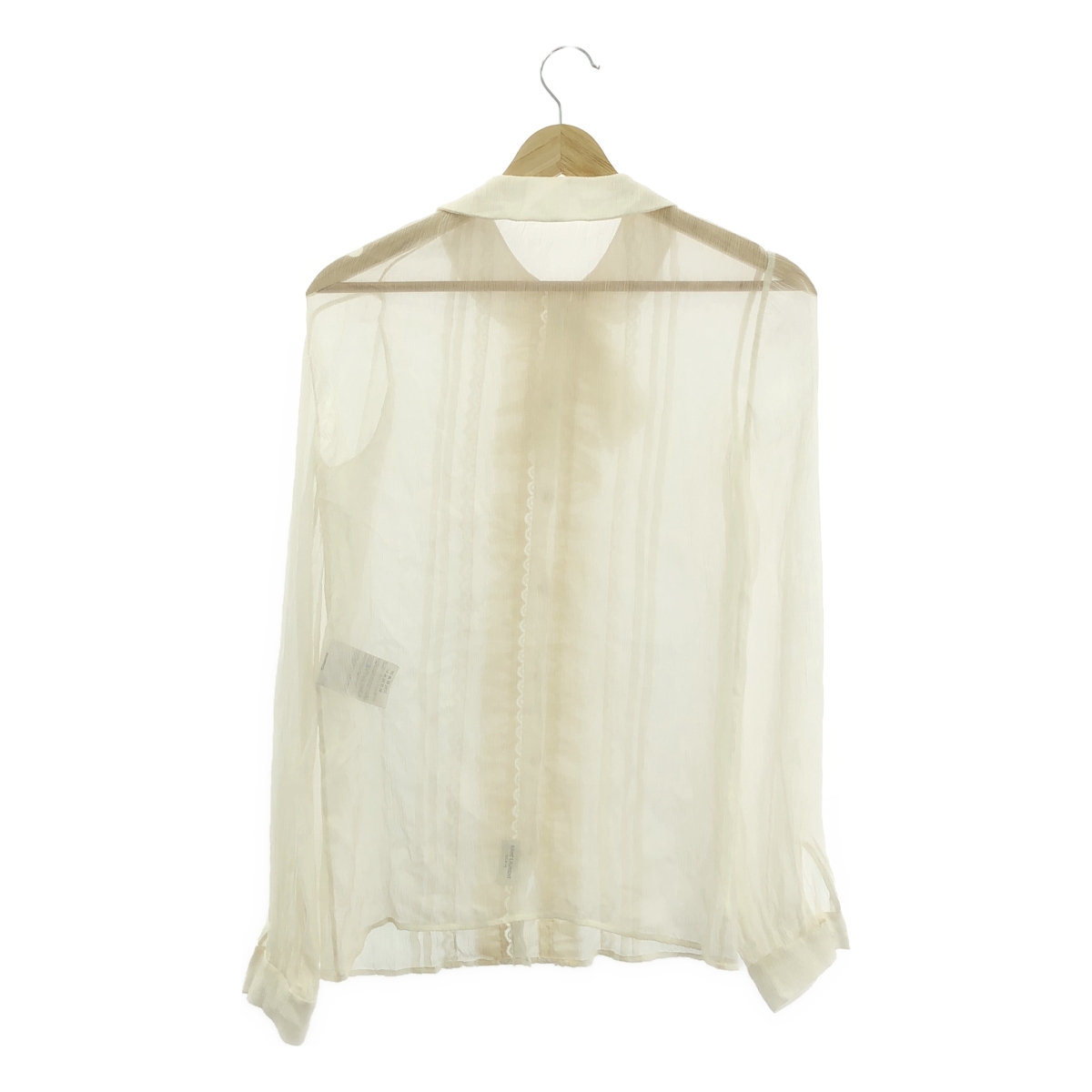 SAINT LAURENT / サンローラン シルク フリル シアー シャツ ブラウス