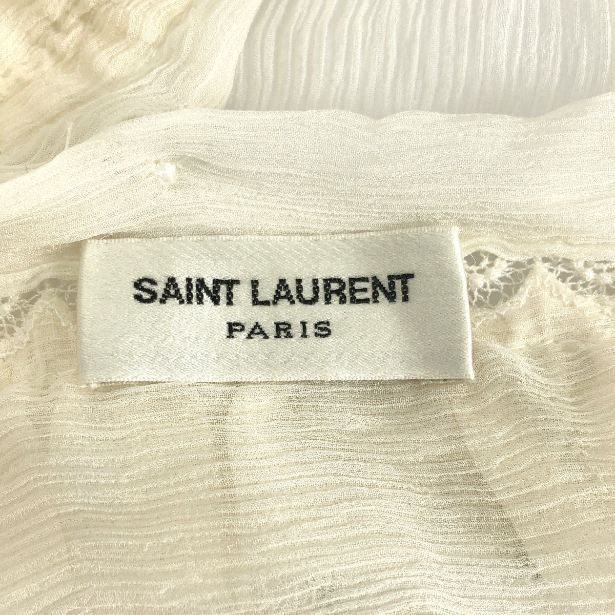 SAINT LAURENT / サンローラン シルク フリル シアー シャツ ブラウス