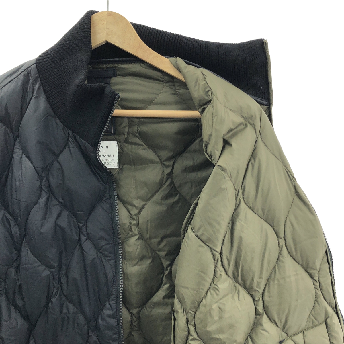 TAION / タイオン ニットスリーブ キルティング ナイロン ダウンジャケット