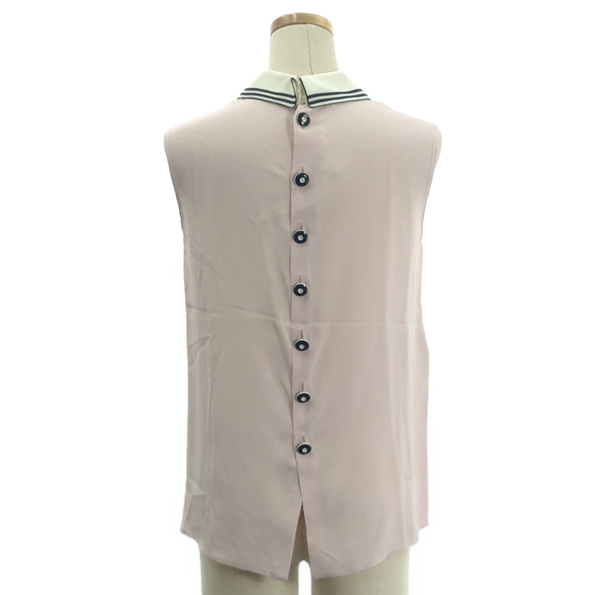 miu miu / ミュウミュウ バックボタン ノースリーブシャツ