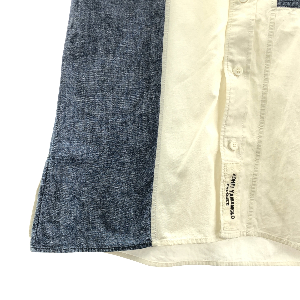 YOHJI YAMAMOTO POUR HOMME / ヨウジヤマモトプールオム デニム切替 パッチワーク 半袖シャツ