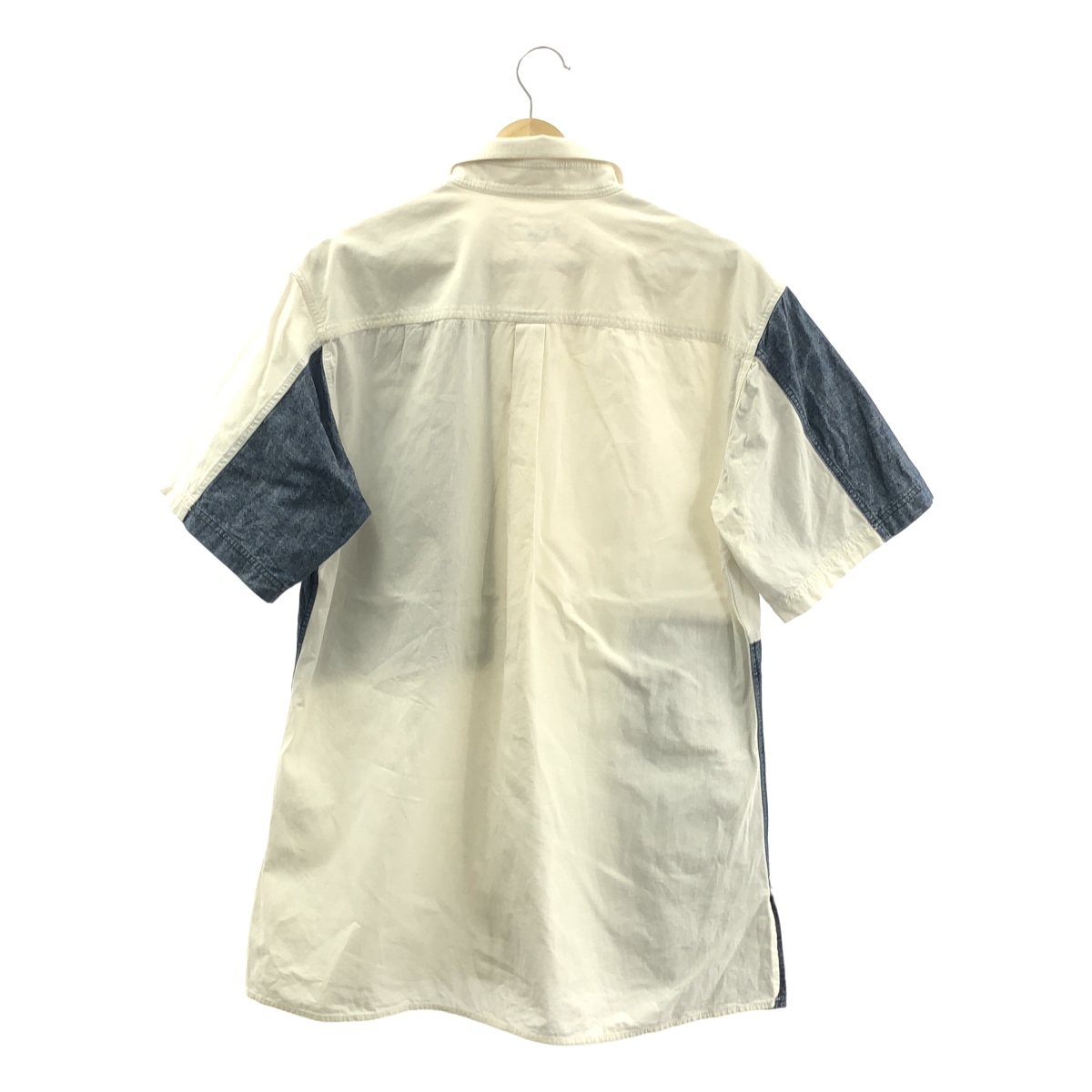 YOHJI YAMAMOTO POUR HOMME / ヨウジヤマモトプールオム デニム切替 パッチワーク 半袖シャツ