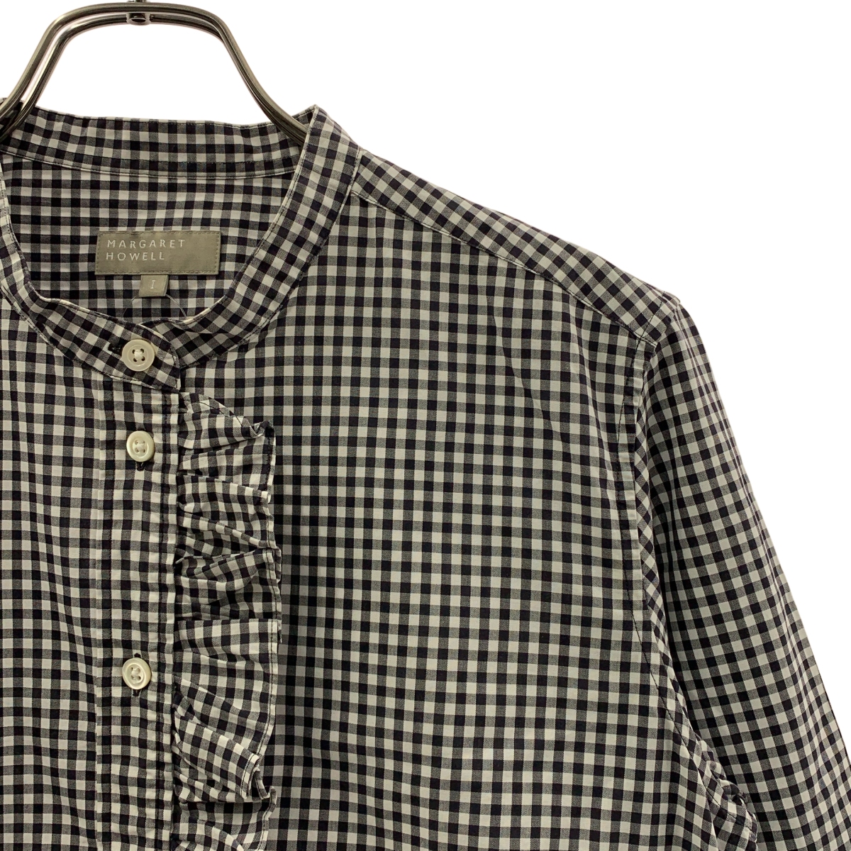 MARGARET HOWELL / マーガレットハウエル ギンガムチェック フリルシャツ