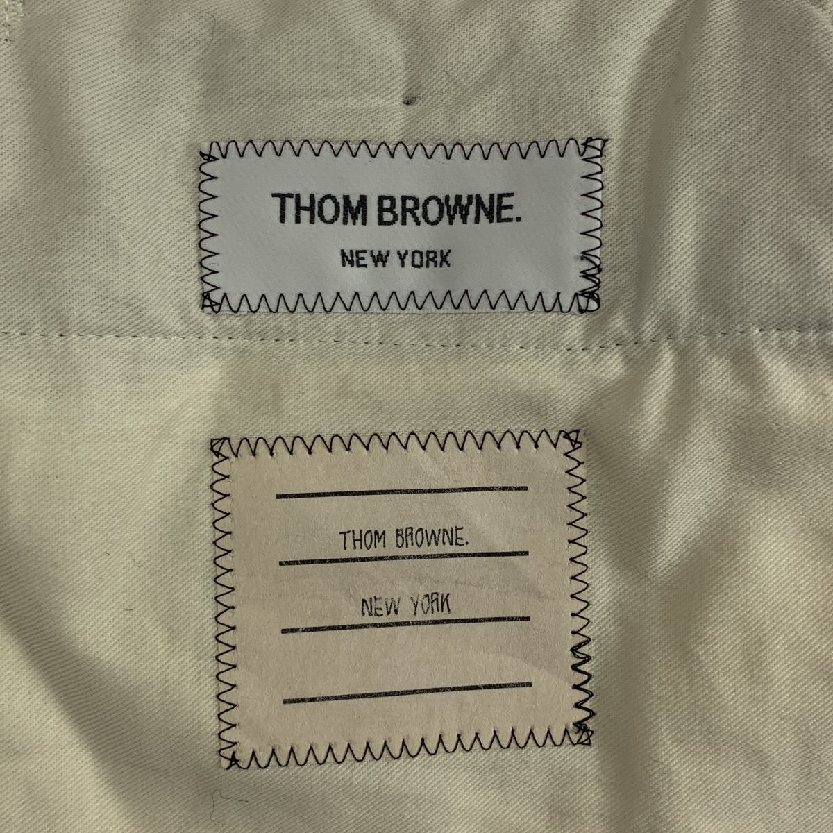 THOM BROWNE / トムブラウン ウール ヘリンボーンツイード レザーニーパッチ スラックス