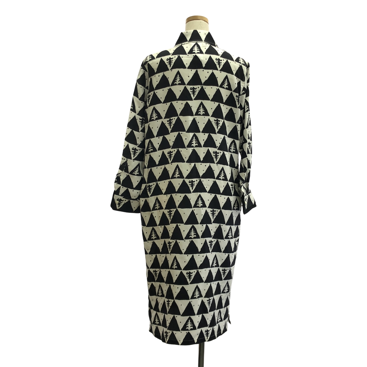 Max Mara / マックスマーラ シルク 総柄 シャツ ロング ワンピース