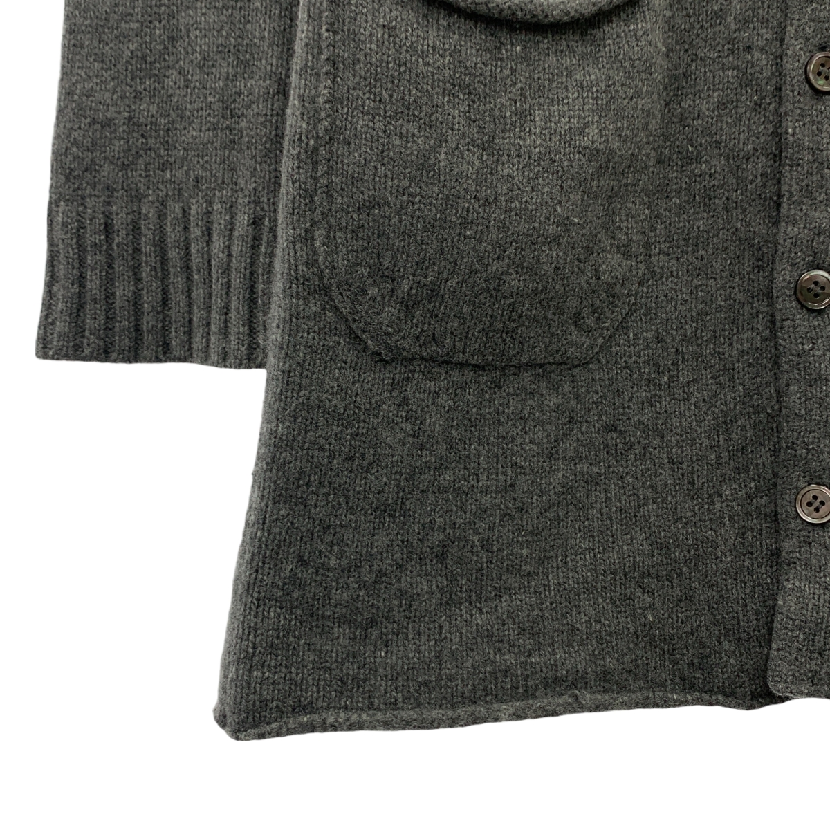 tricot COMME des GARCONS / トリココムデギャルソン ウール クルーネック ポケット ロングカーディガン