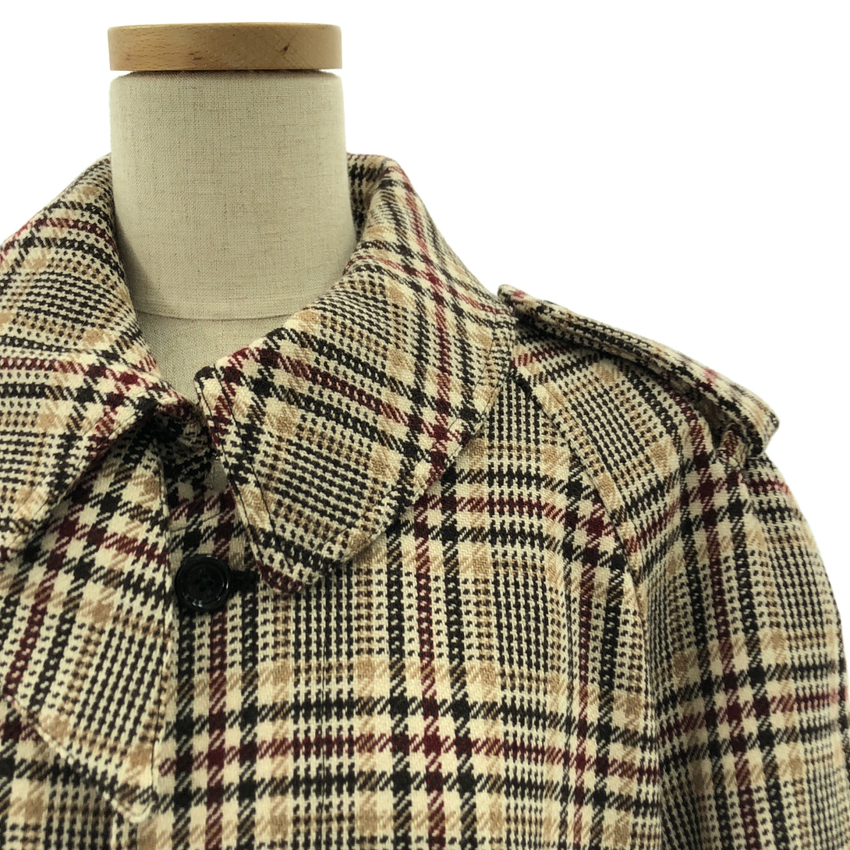 CELINE / セリーヌ ウール ベルテッド ロゴボタン フライフロント コート / 総裏地