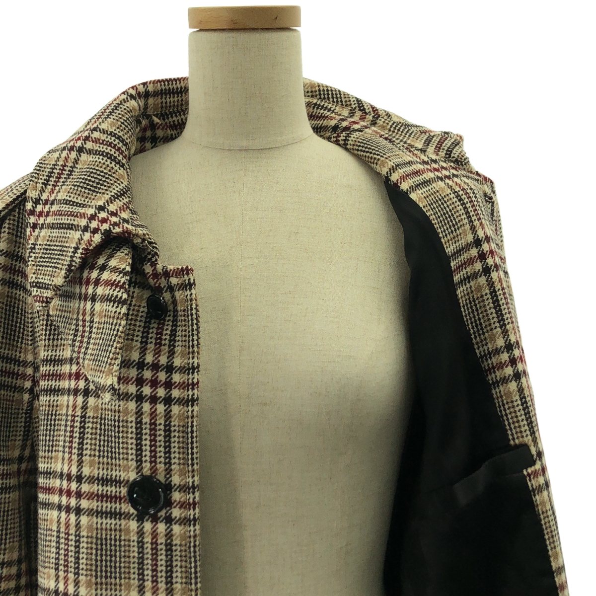 CELINE / セリーヌ ウール ベルテッド ロゴボタン フライフロント コート / 総裏地