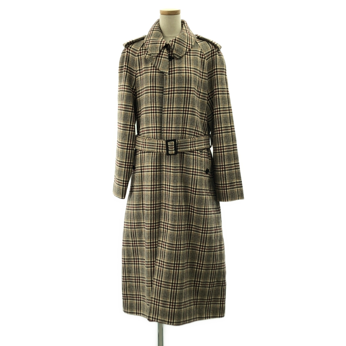 CELINE / セリーヌ ウール ベルテッド ロゴボタン フライフロント コート / 総裏地