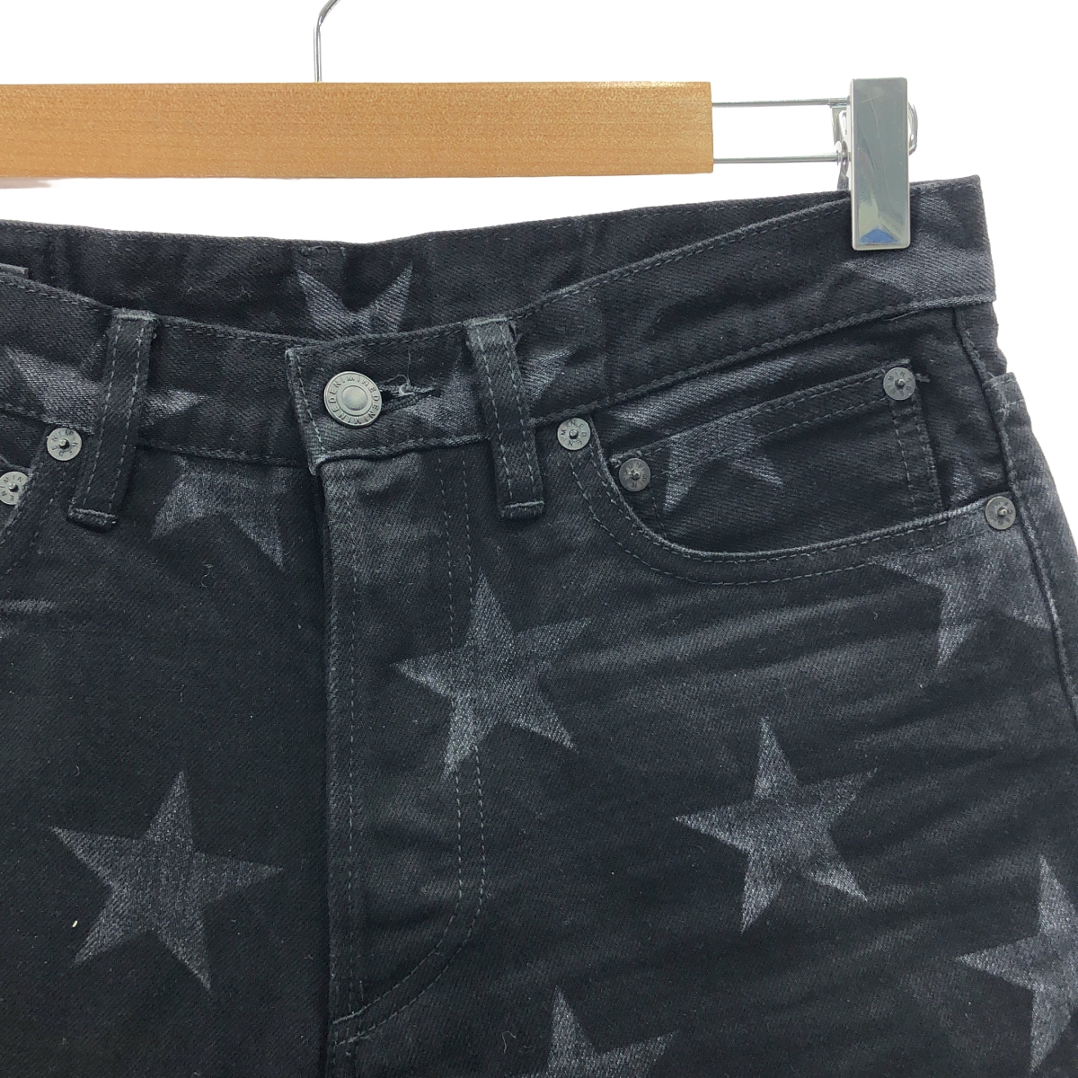 MINEDENIM マインデニム / スタープリント ブラックデニムパンツ