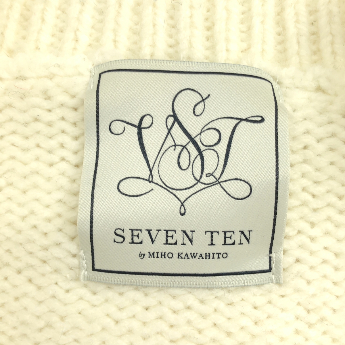 SEVEN TEN by MIHO KAWAHITO / セブンテンバイミホカワヒト ウール ビジュー 装飾 ニット カーディガン