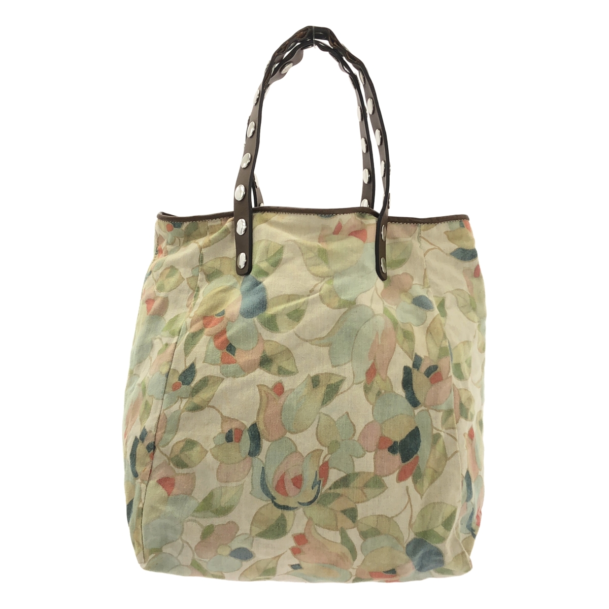 MARNI / マルニ レザー スタッズ装飾 総柄 ハンド トートバッグ