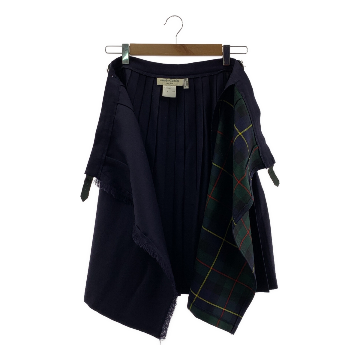 O'NEIL OF DUBLIN / オニールオブダブリン レザーベルト プリーツ ラップ キルトスカート