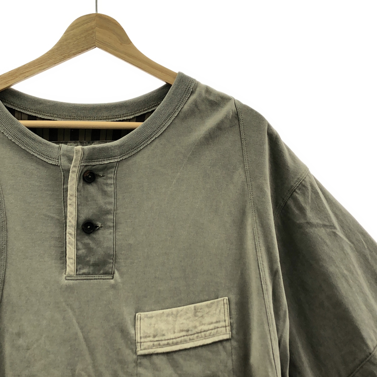 ziggy chen / ジギーチェン Henley Neck T-Shirt / オーバーシルエット ヘンリーネック Tシャツ カットソー