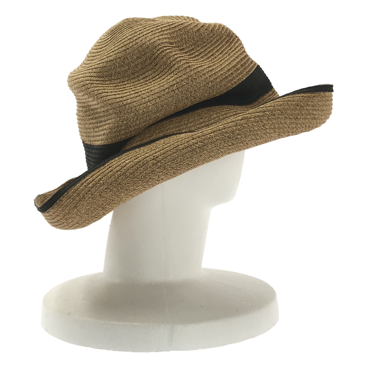 mature ha. / マチュアーハ BOXED HAT 11cm brim switch color line wide ペーパー ハット