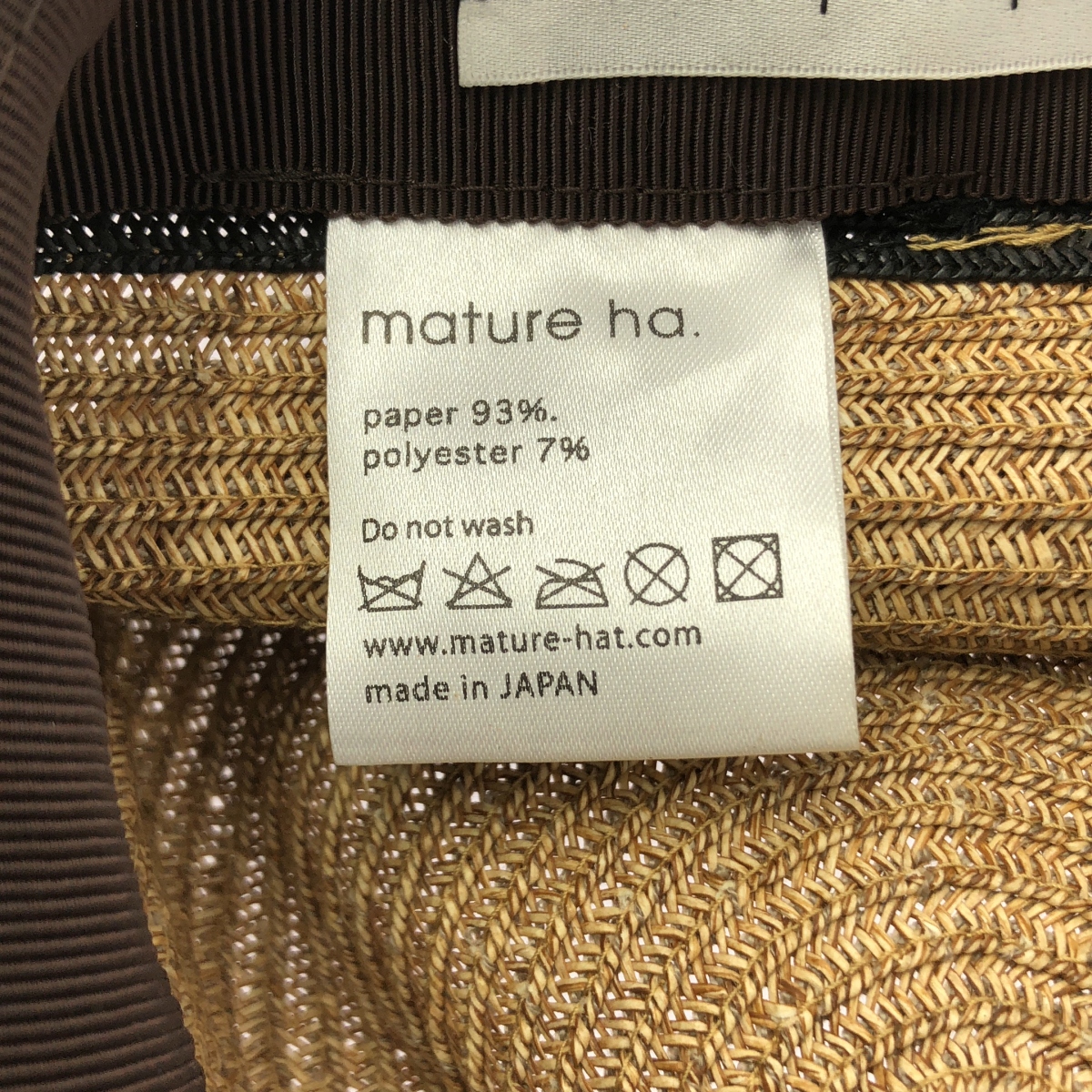 mature ha. / マチュアーハ BOXED HAT 11cm brim switch color line wide ペーパー ハット