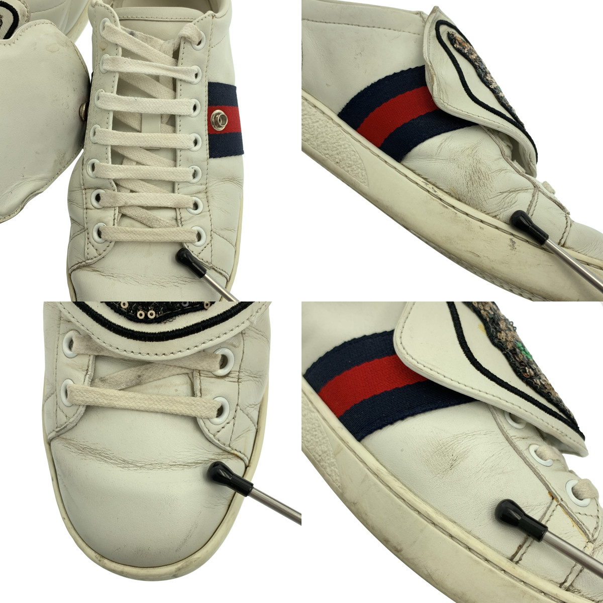 GUCCI / グッチ ACE エース キャットパッチ レザースニーカー