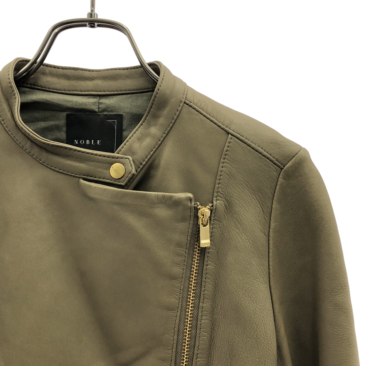 NOBLE / ノーブル 羊革 ソフトラムレザー ライダース ブルゾン  ジャケット / 総裏地