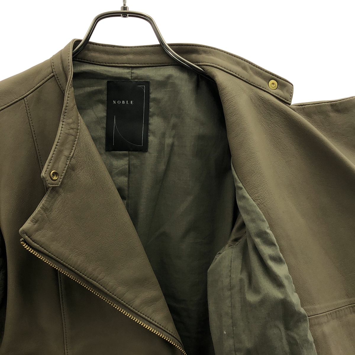 NOBLE / ノーブル 羊革 ソフトラムレザー ライダース ブルゾン  ジャケット / 総裏地