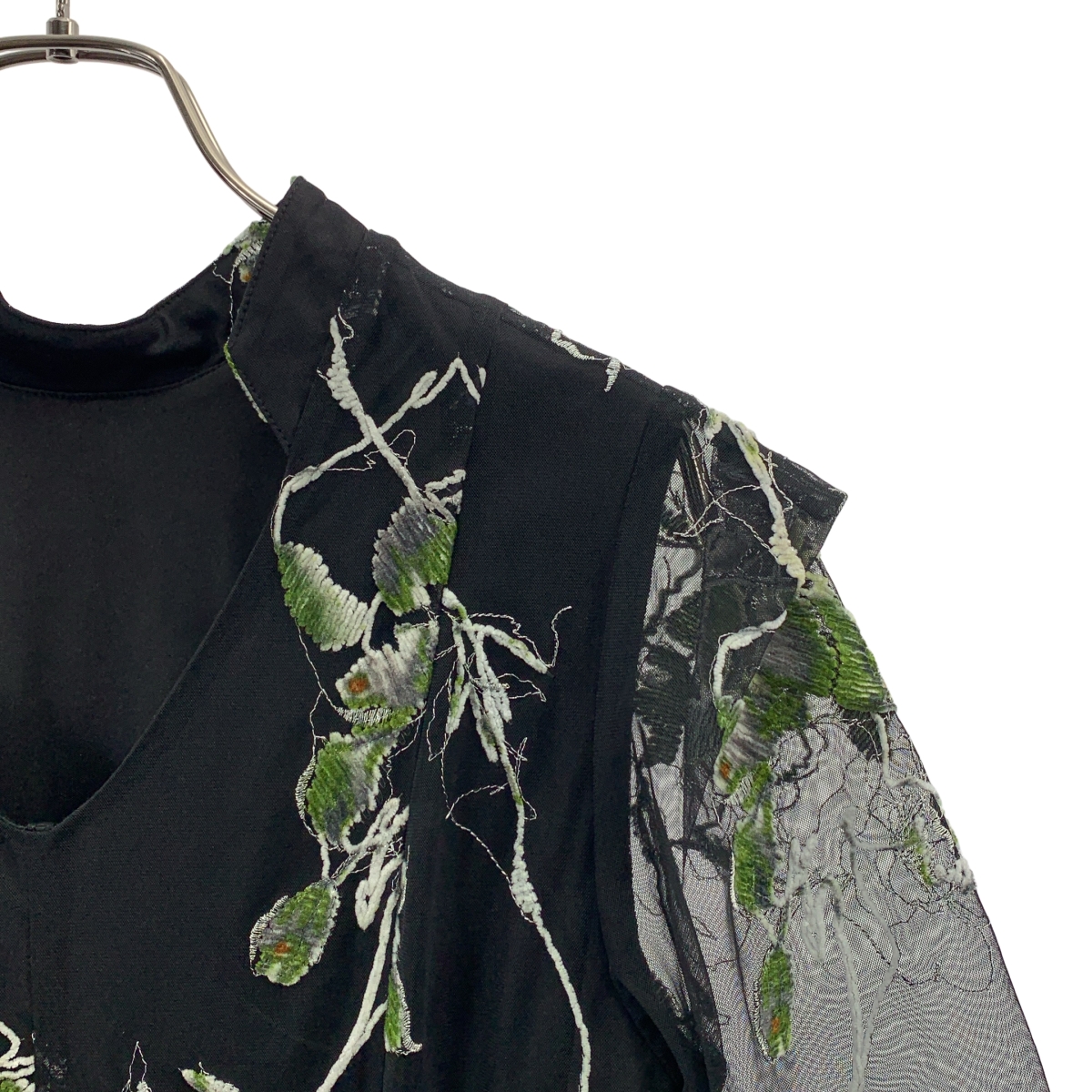 AMERI / アメリ 2WAY WILD ROSE CANVAS ART DRESS / エンブロイダリー ドレス ワンピース / 裏地付き