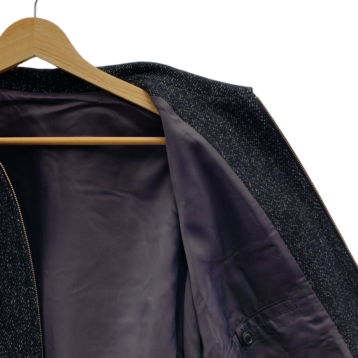 URU / ウル ZIP UP BLOUSON ウール シルク混 ジップアップ ブルゾン ジャケット