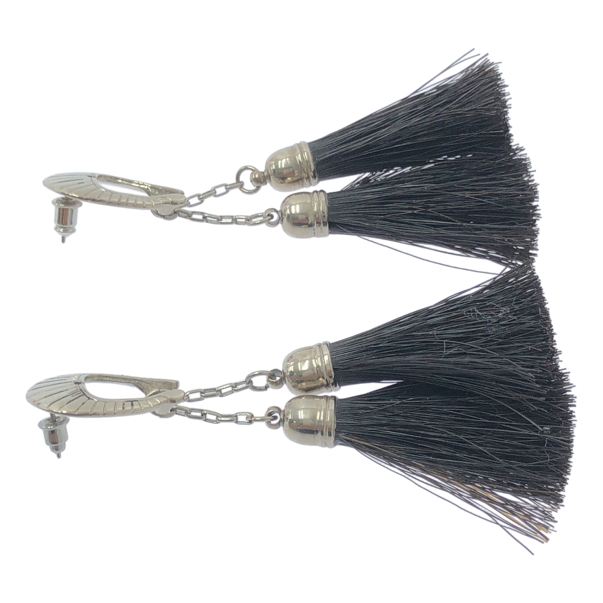 TOGA PULLA / トーガプルラ ホースヘア フリンジピアス イヤリング