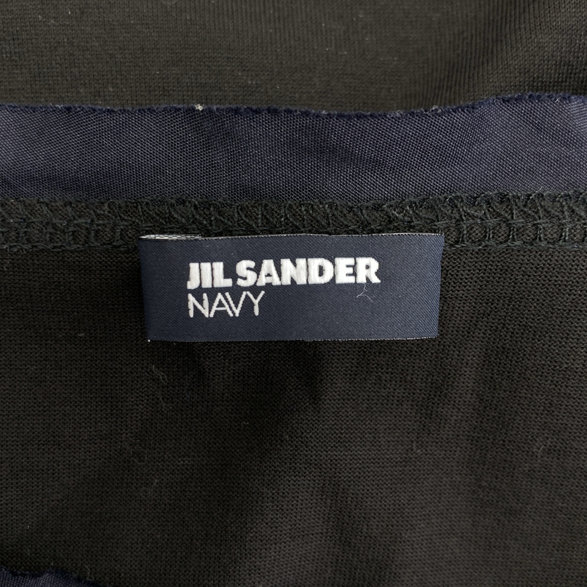 JIL SANDER NAVY / ジルサンダーネイビー シルク切替 ロングスリーブ カットソー