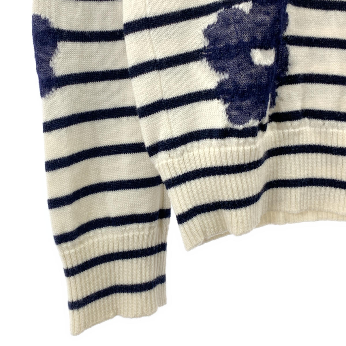 tricot COMME des GARCONS / トリココムデギャルソン ウール フラワー ボーダー クルーネックニット