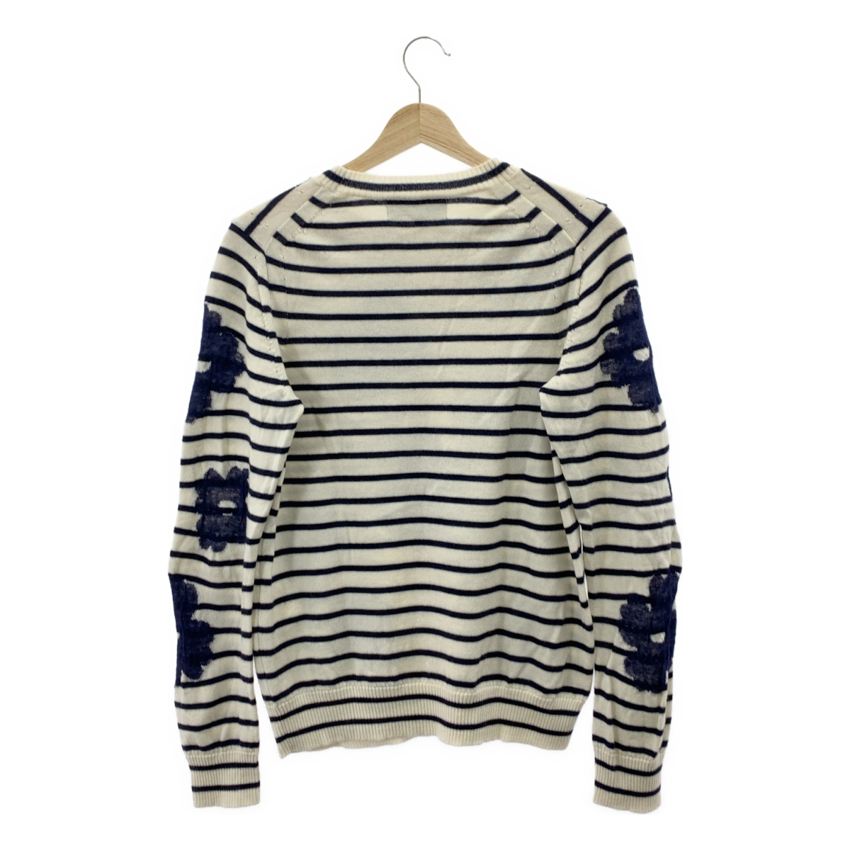 tricot COMME des GARCONS / トリココムデギャルソン ウール フラワー ボーダー クルーネックニット