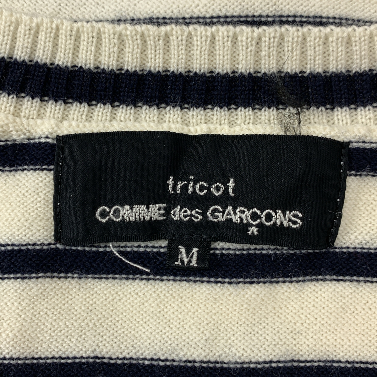 tricot COMME des GARCONS / トリココムデギャルソン ウール フラワー ボーダー クルーネックニット