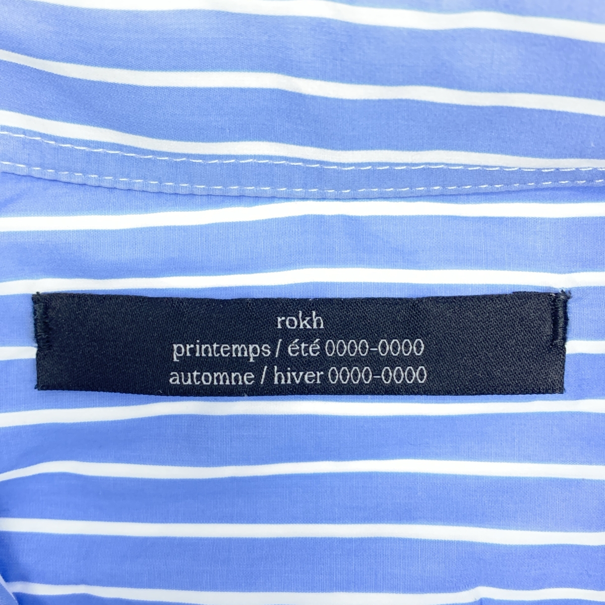 Rokh / ロック コットンストライプ アシンメトリー シャツ