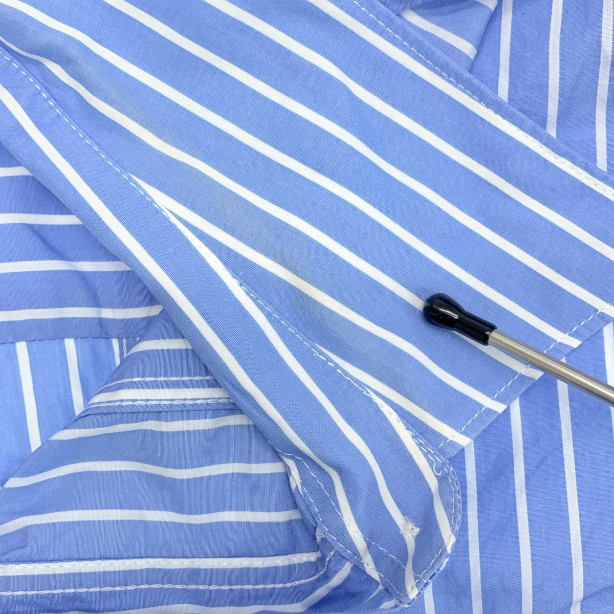 Rokh / ロック コットンストライプ アシンメトリー シャツ