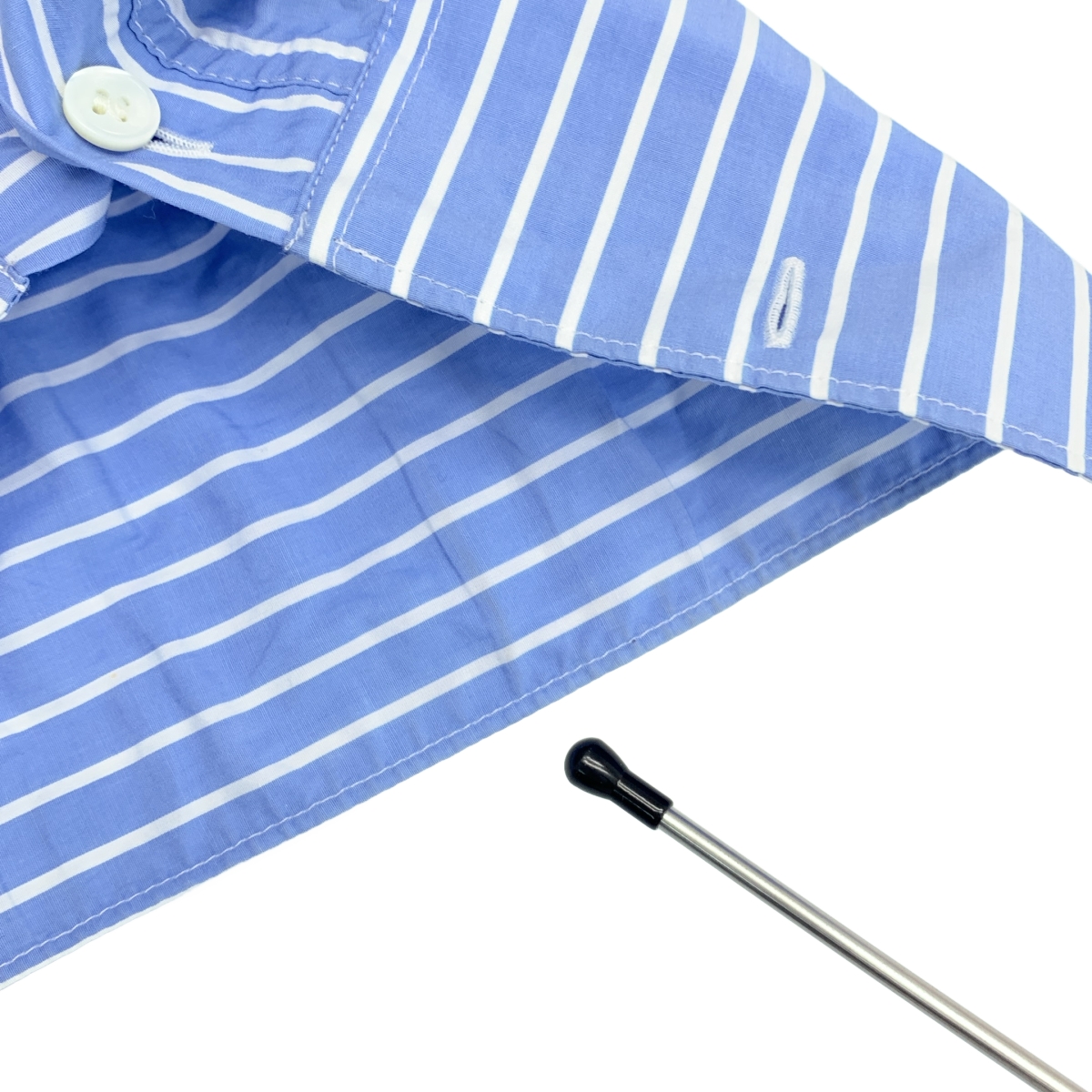 Rokh / ロック コットンストライプ アシンメトリー シャツ