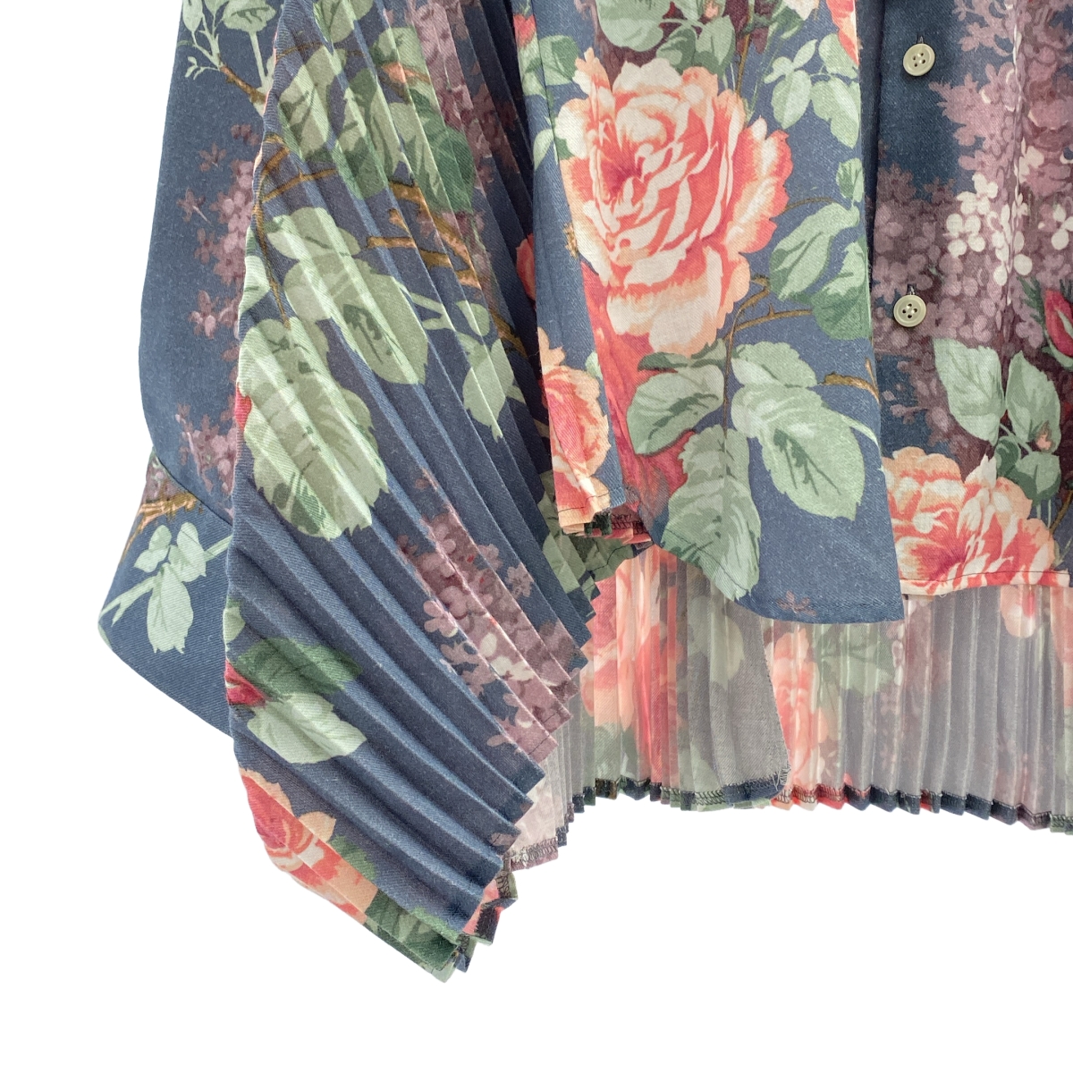 JUNYA WATANABE / ジュンヤワタナベ フラワープリント オーバーサイズ バックプリーツ シャツ