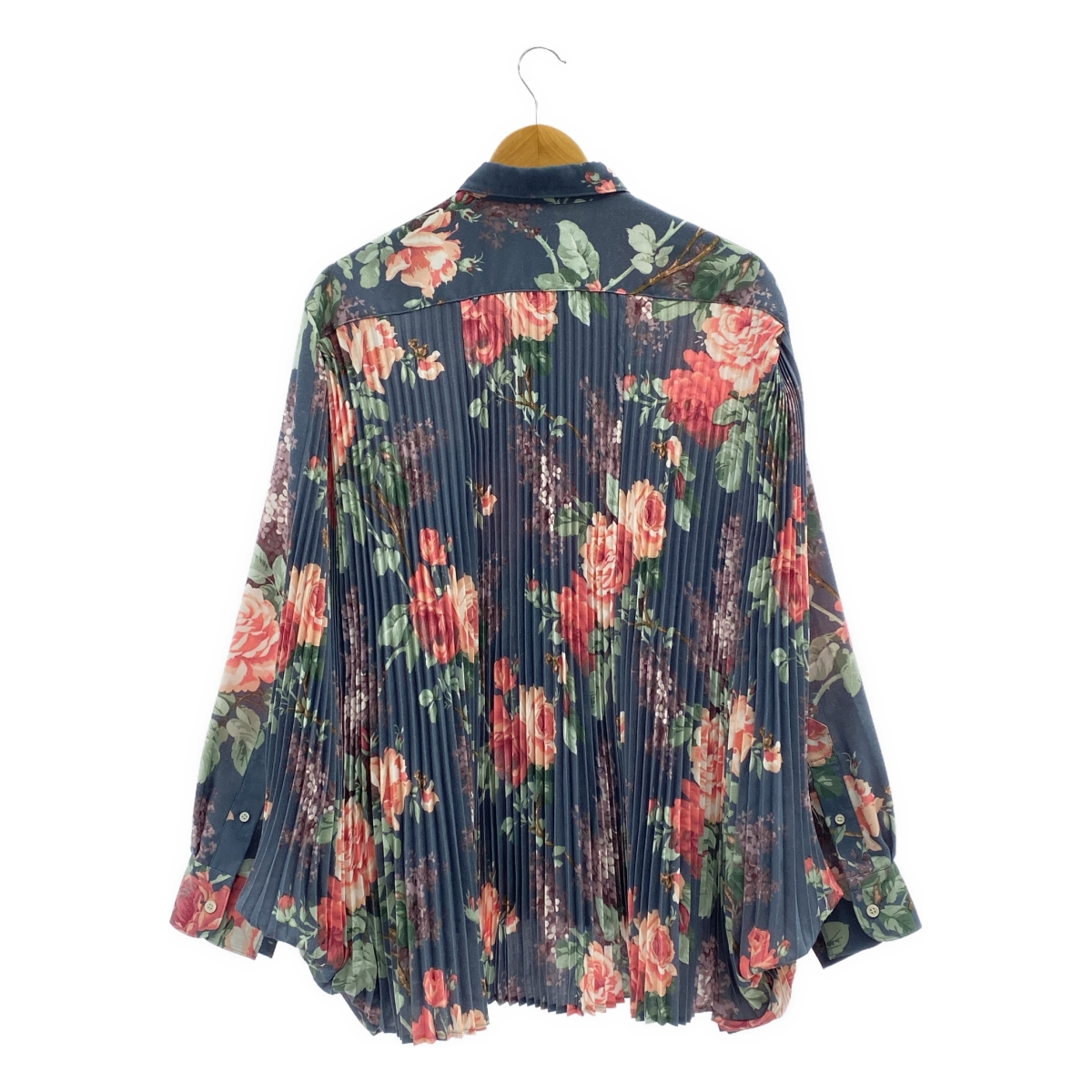 JUNYA WATANABE / ジュンヤワタナベ フラワープリント オーバーサイズ バックプリーツ シャツ