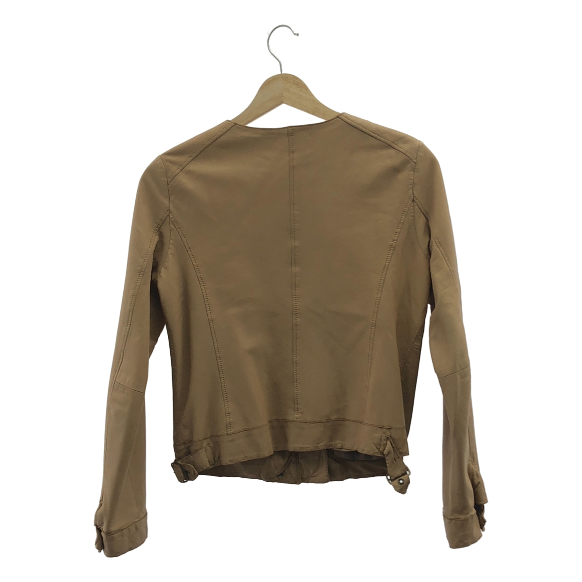 UNITED ARROWS / ユナイテッドアローズ 羊革 ラムレザー ノーカラージャケット ブルゾン / 総裏地