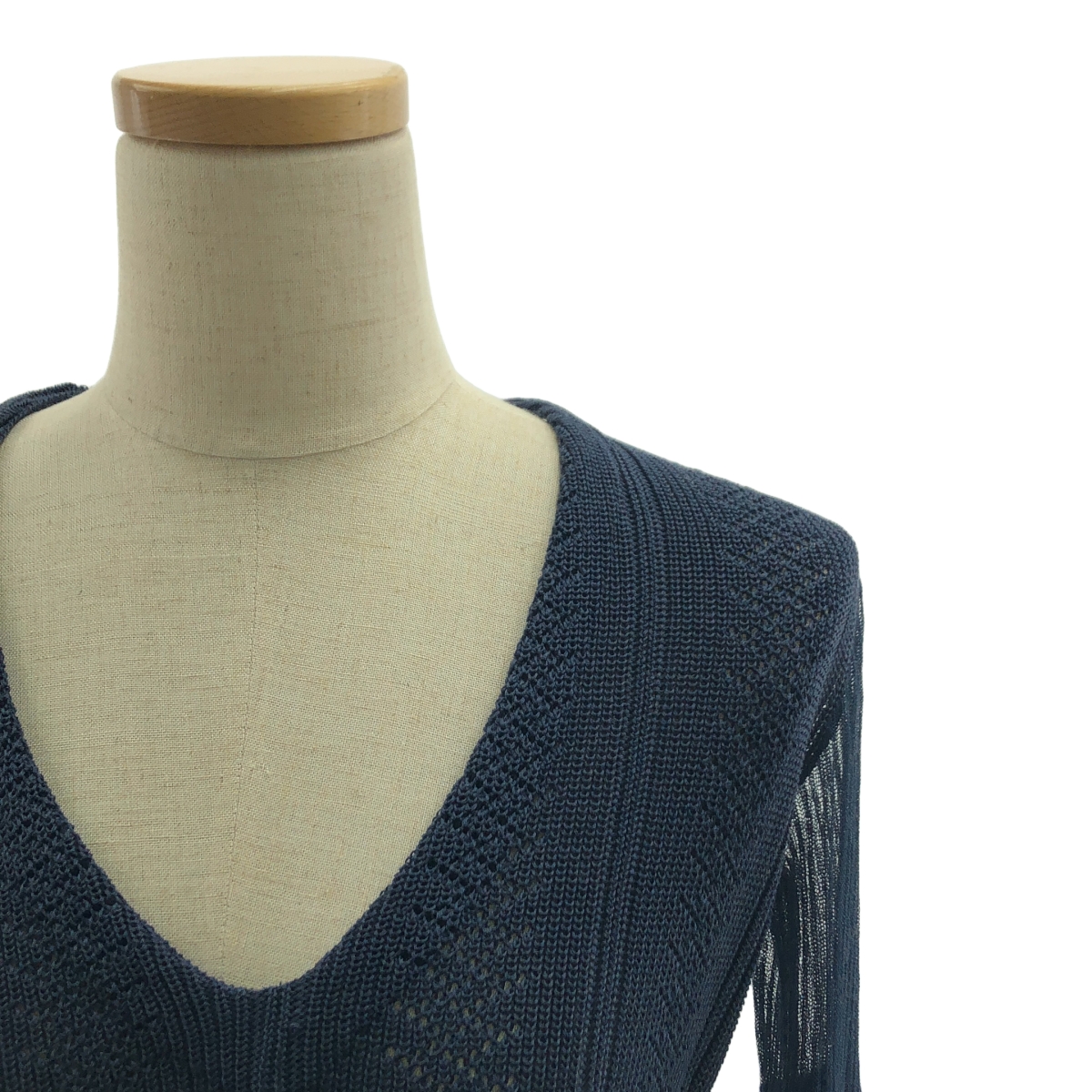 Mame Kurogouchi / マメクロゴウチ Mixed Rib Knit Peplum Dress リブニット Vネック ドレス ワンピース