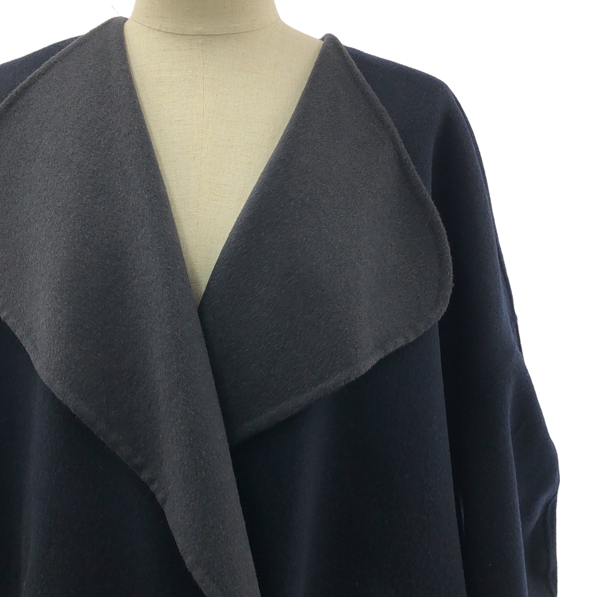 ENFOLD / エンフォルド ウール ノーカラー リバーコート