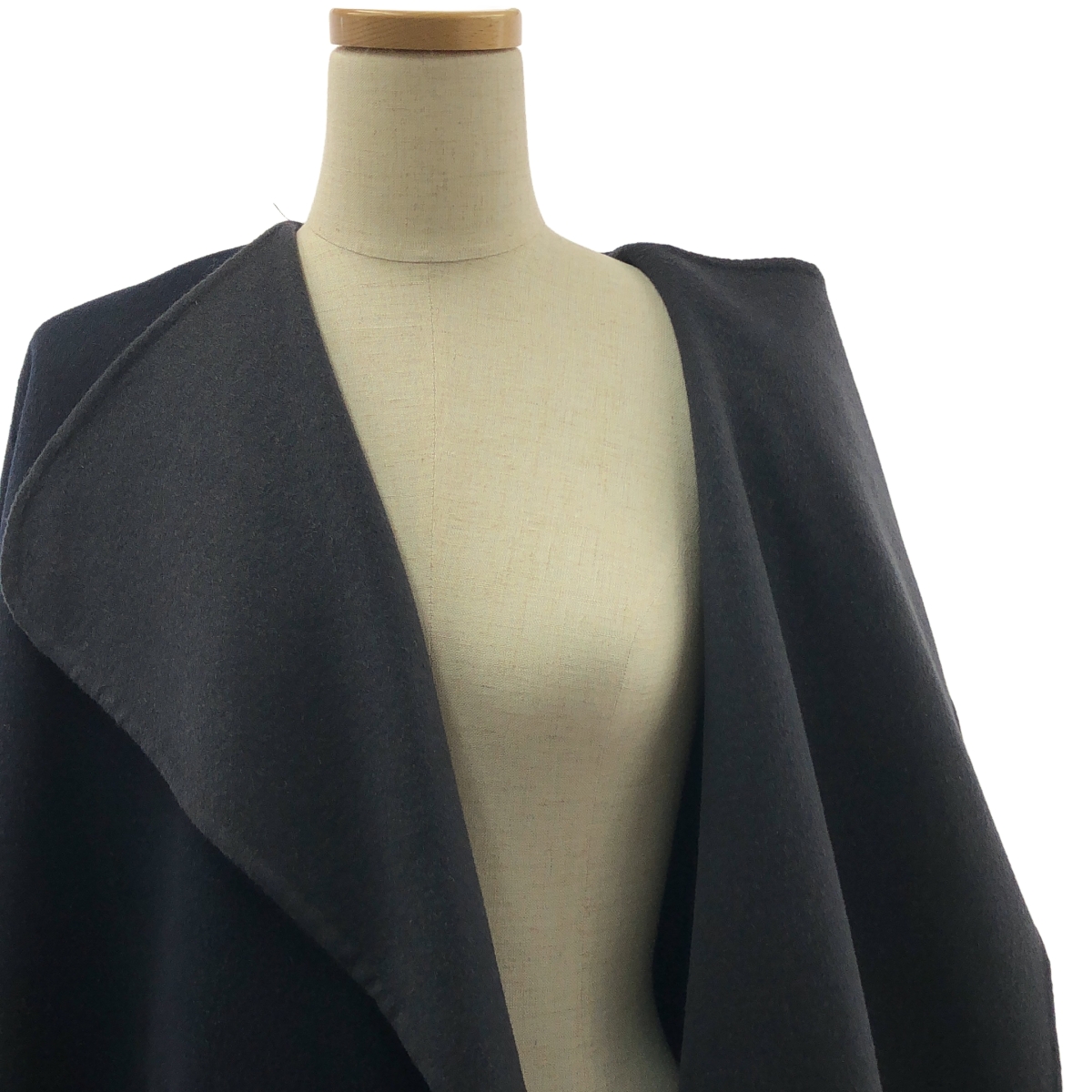 ENFOLD / エンフォルド ウール ノーカラー リバーコート