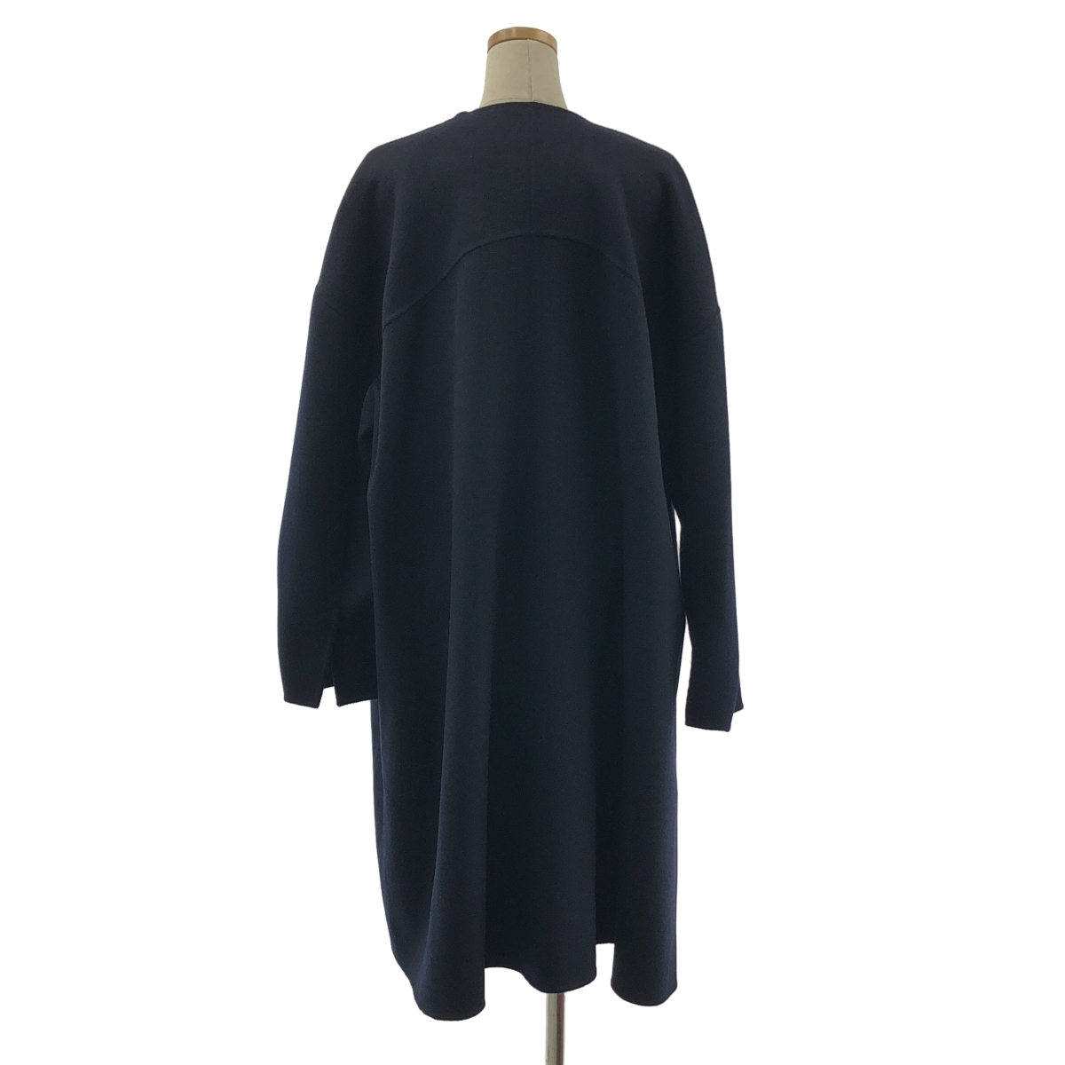 ENFOLD / エンフォルド ウール ノーカラー リバーコート