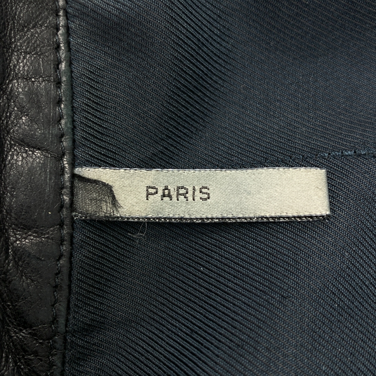 Dior homme / ディオールオム ラムレザー リブ切替 ハイネック ライダースジャケット