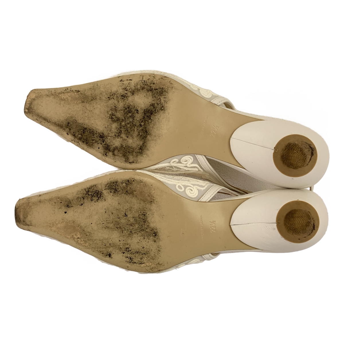 Mame Kurogouchi / マメクロゴウチ Cording Embroidery Sling Back Heels / レース レザーストラップ フラットシューズ