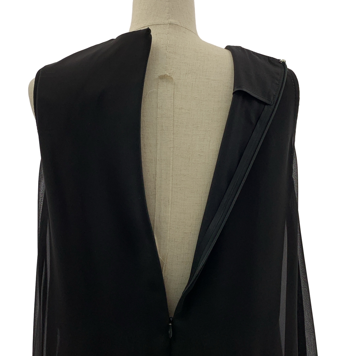 noir kei ninomiya / ノワールケイニノミヤ ポリエステル プリーツ レイヤード バックジップ ワンピース